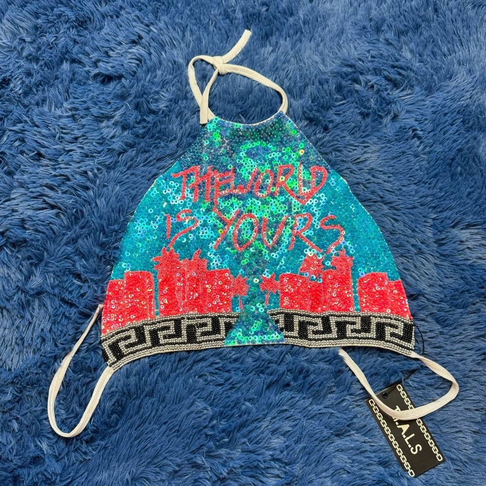 Sequin Halter Top